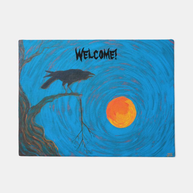 Raven and Full Moon Doormat (Front)