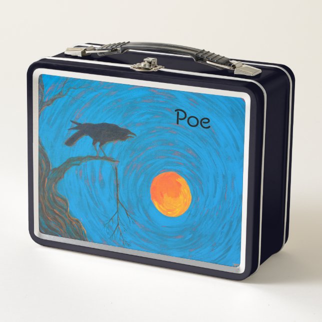 Raven and Full Moon Metal Lunch Box (Front)