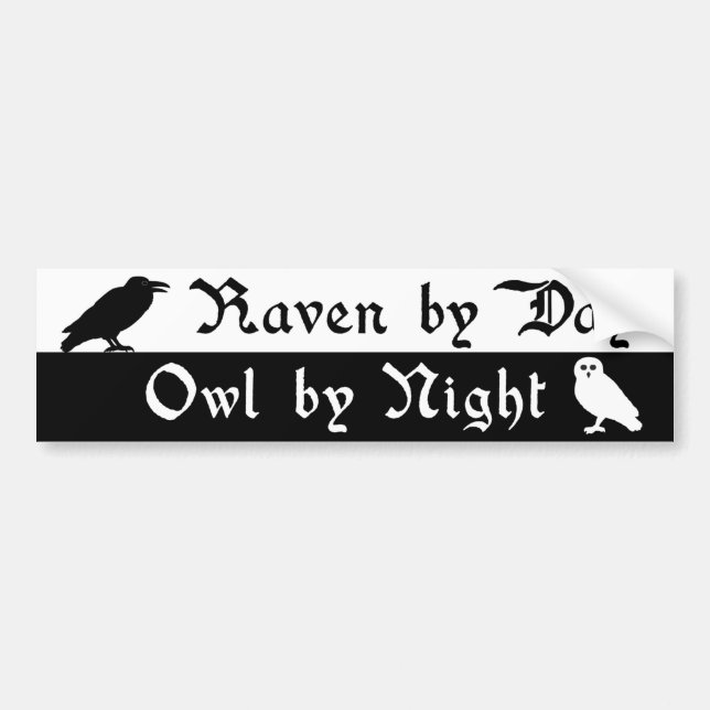 Raven and Owl Bumper Sticker (Front)