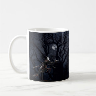 Raven and Rat Skeleton in Moonlight Coffee Mug
