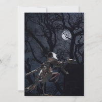 Raven and Rat Skeleton in Moonlight