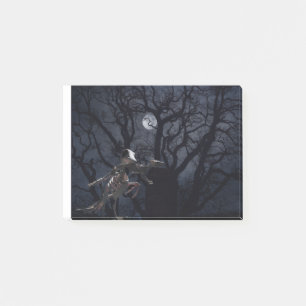 Raven and Rat Skeleton in Moonlight Post-it Notes