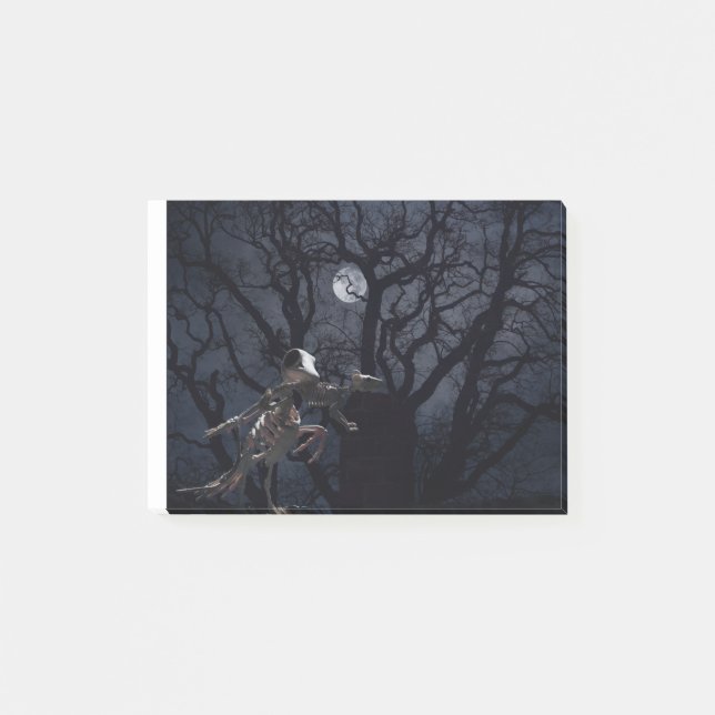 Raven and Rat Skeleton in Moonlight Post-it Notes (Front)