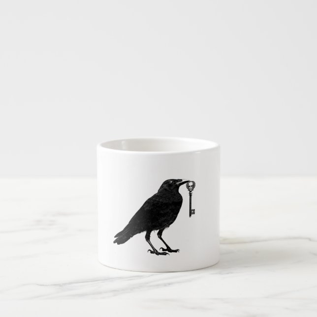 Raven and Skeleton Key Espresso Cup (Front)