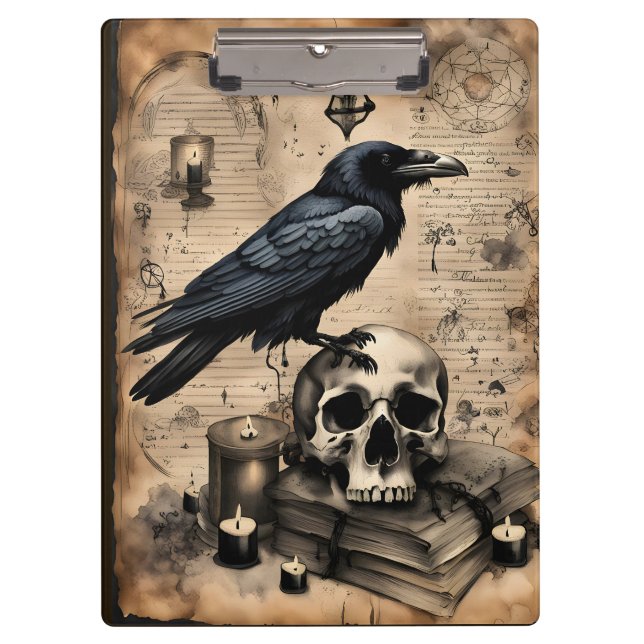 Raven and Skull Arcane Page Clipboard (Front)