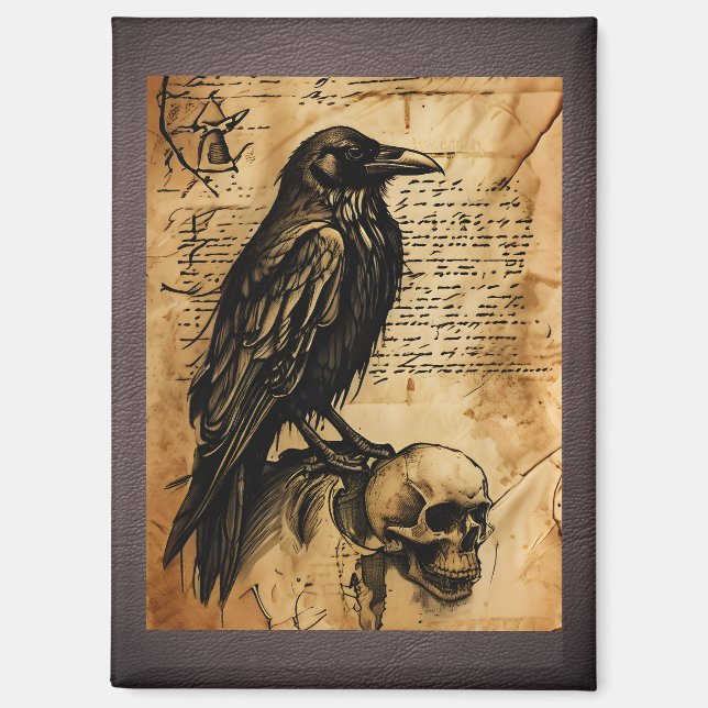 Raven and Skull Junk Journal Page Magnet (Front)