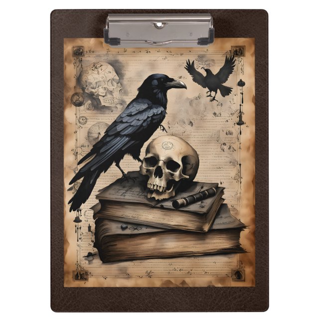 Raven and Skull Magic Clipboard (Front)