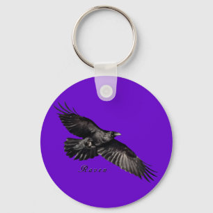 Raven Animal-lover Bird-fancier Gifts Key Ring