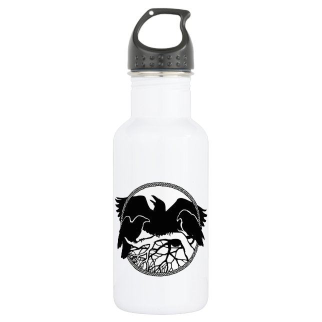 Raven Art Cool Crow Art Sport Bottle (Front)