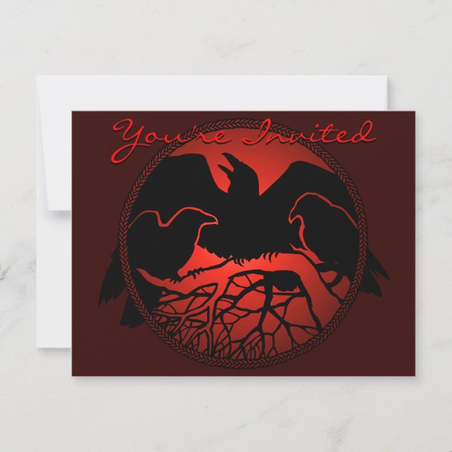 Raven Art Invitations Personalised Native Art Card (Front)