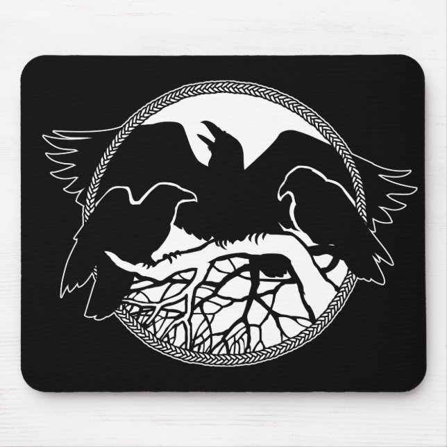 Raven Art Mouspads Cool Crow Art Computer Gifts Mouse Pad (Front)
