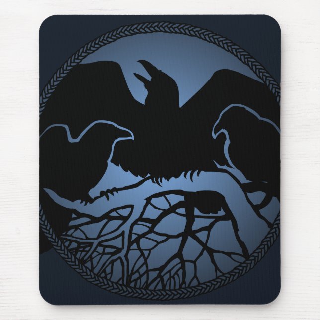 Raven Art Mouspads Cool Crow Art Computer Gifts Mouse Pad (Front)