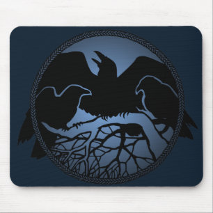 Raven Art Mouspads Cool Crow Art Computer Gifts Mouse Pad