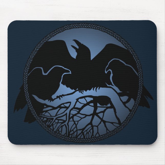 Raven Art Mouspads Cool Crow Art Computer Gifts Mouse Pad (Front)
