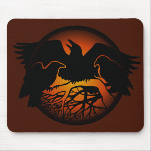 Raven Art Mouspads Cool Crow Art Computer Gifts Mouse Pad