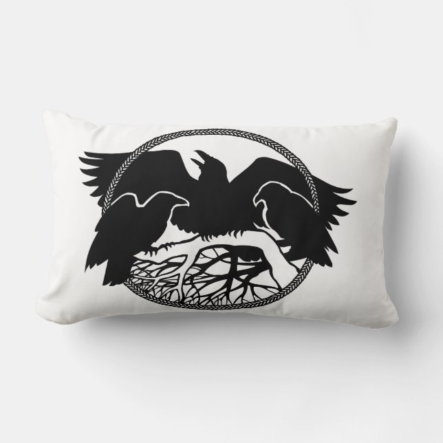 Raven Art Pillow Native Spirit Animal Raven Pillow (Front)