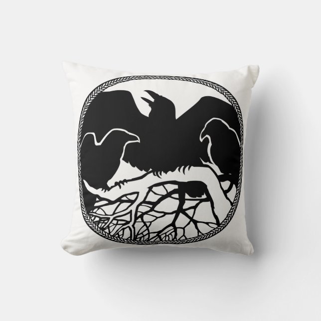 Raven Art Pillows First Nations Wildlife Pillows (Front)