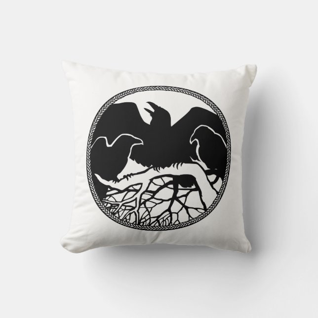 Raven Art Pillows First Nations Wildlife Pillows (Front)