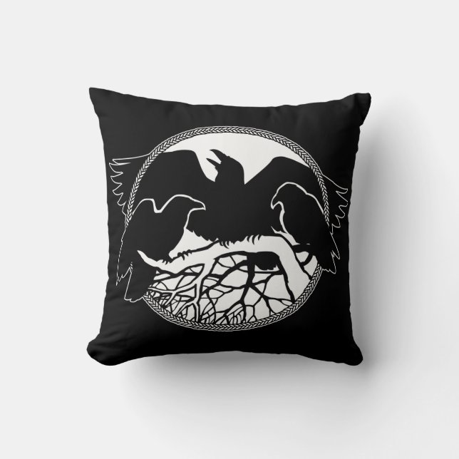 Raven Art Pillows First Nations Wildlife Pillows (Front)