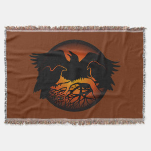 Raven Bird Blanket Spirit Animals Throw Blankets