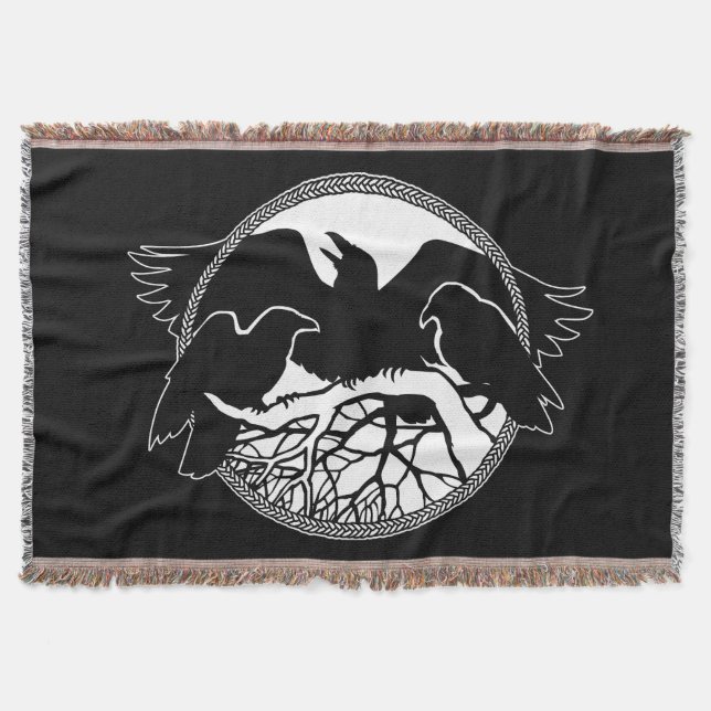 Raven Bird Blanket Spirit Animals Throw Blankets (Front)