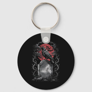 Raven Bird Gothic Raven Art Cemetery Fantasy  Key Ring