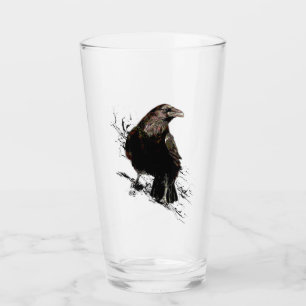 Raven Bird Graphic Art Wildlife Animal Art Glass
