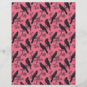 Raven birds double sided scrapbook paper