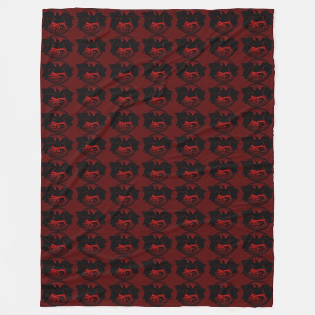 Raven Blanket Native Spirit Animal Fleece Blanket (Front)