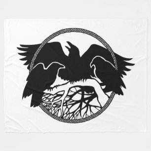 Raven Blanket Native Spirit Animal Fleece Blanket