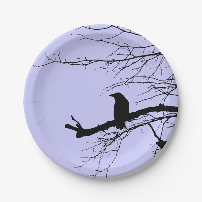 Raven by Linandara Mauve Paper Plate (Front)