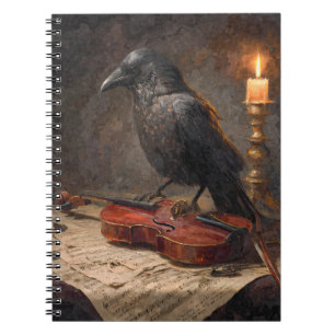Raven Candlelit Violin Notebook