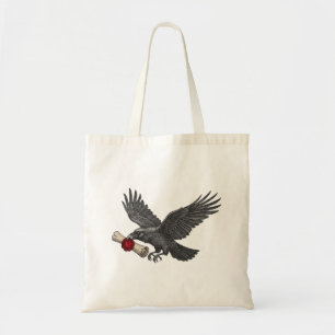 Raven Carrying Love Letter Gothic Messenger Bird Tote Bag