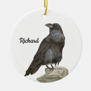 Raven Ceramic Ornament