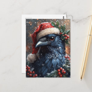 Raven Christmas Postcard