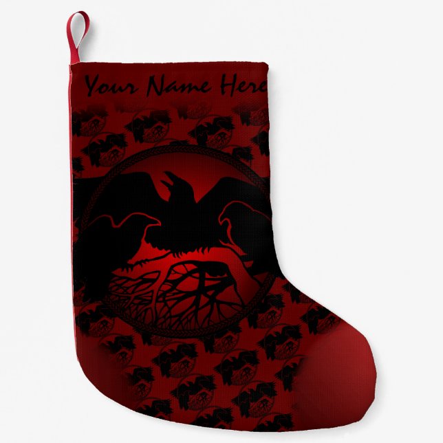 Raven Christmas Stocking Native Art Raven Stocking (Front)