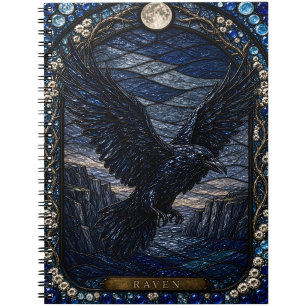 Raven Cliff Roost Illumina Stained Glass Notebook