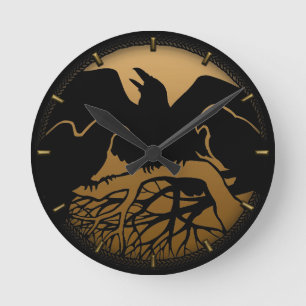 Raven Clock Native Raven Art Wall Clock Bird Gift
