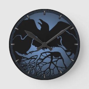 Raven Clock Native Raven Art Wall Clocks & Gifts