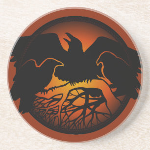 Raven Coaster Raven Decor Raven Crow Art Coasters