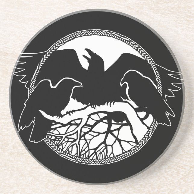 Raven Coaster Raven Gift Raven & Crow Art Decor (Front)