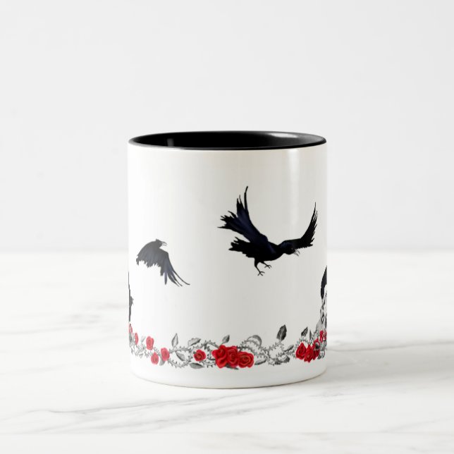 Raven, Cross, Skull and Roses mug (Center)