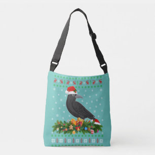 Raven Crow Bird Lover Xmas Santa Hat Ugly Crow Crossbody Bag