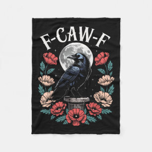 Raven Crow F-craw-f Halloween Bird Fcawf Gothic Sp Fleece Blanket