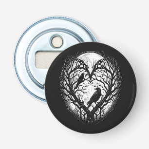 Raven Crow Heart Tree Bottle Opener