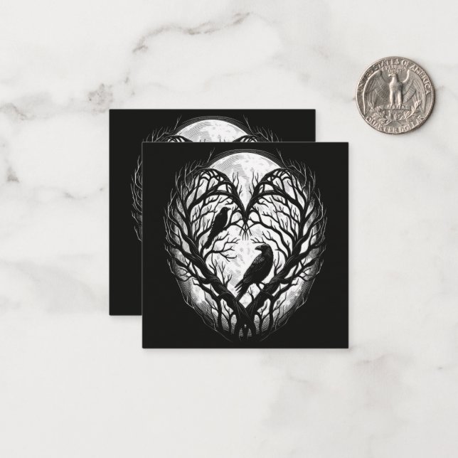 Raven Crow Heart Tree  Card (Front/Back In Situ)