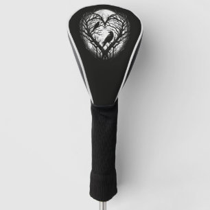 Raven Crow Heart Tree Golf Head Cover
