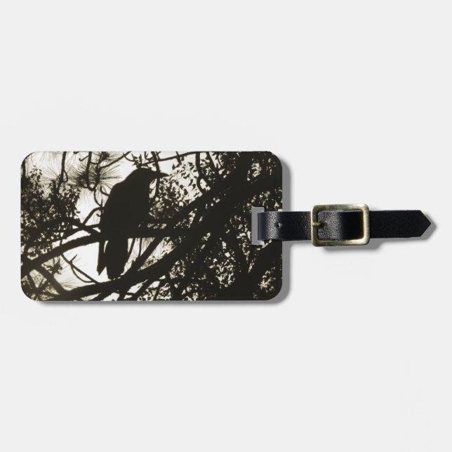 Raven Crow Steampunk Luggage Tag (Front Horizontal)