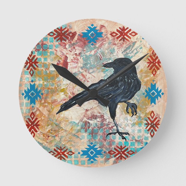 Raven Crow Wall Clock (Front)