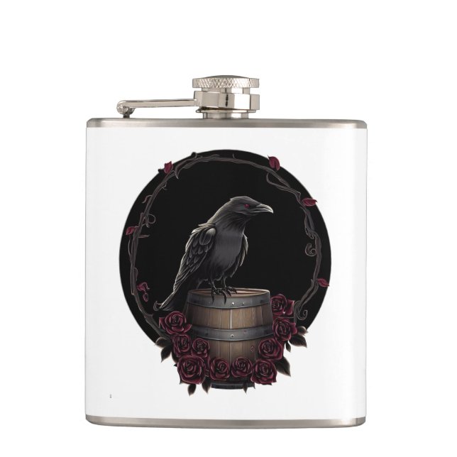Raven/Crow Whiskey Flask (Front)